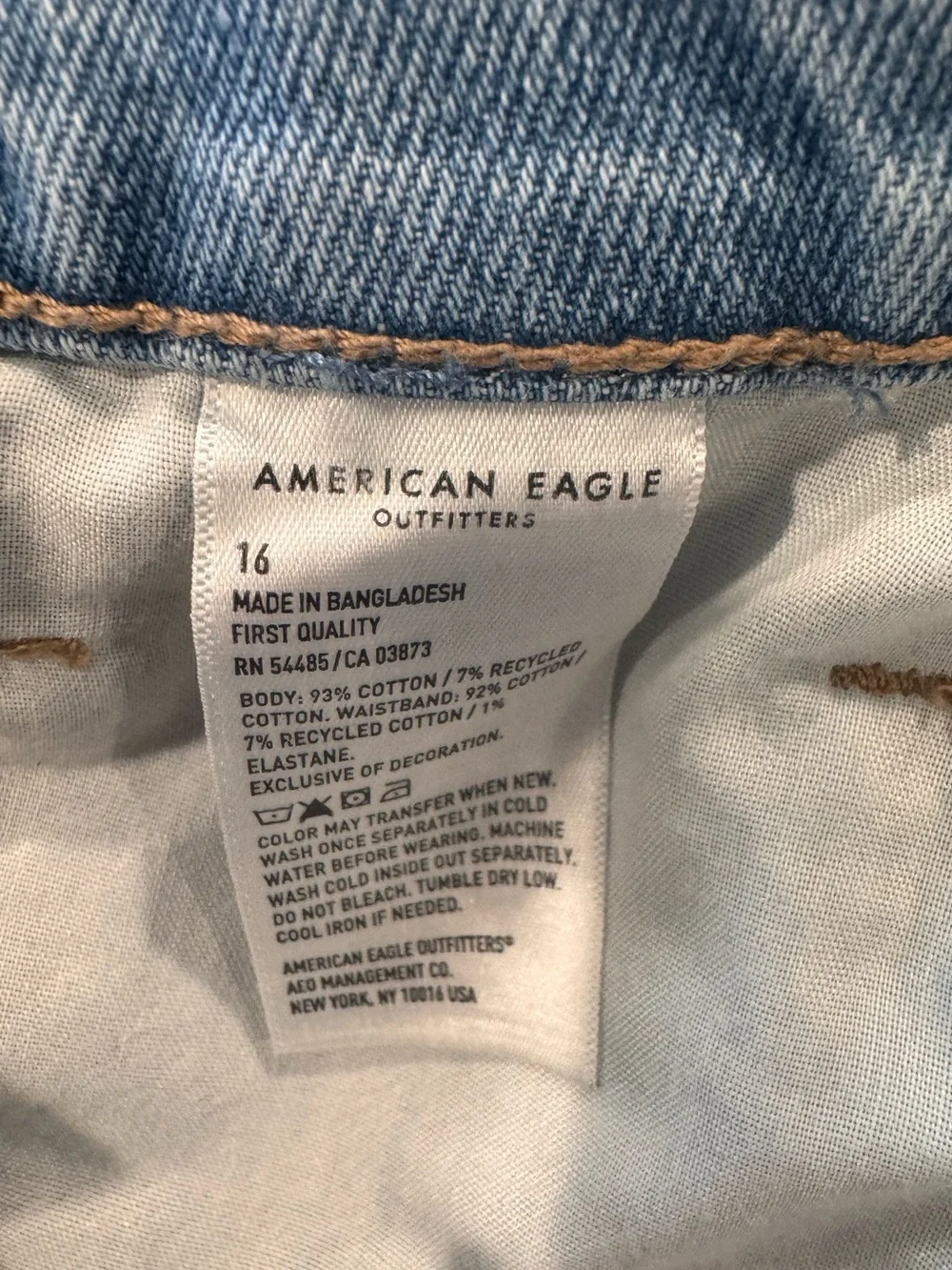 American Eagle Outfitters Light Blue Distressed Denim Shorts